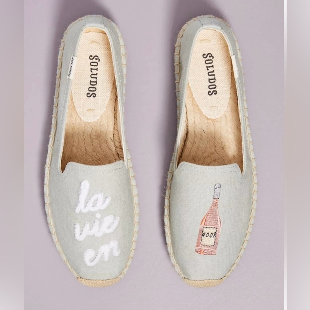 Soludos Pale Blue La Vie En Rosé Embroidered Espadrilles (from Anthropol…